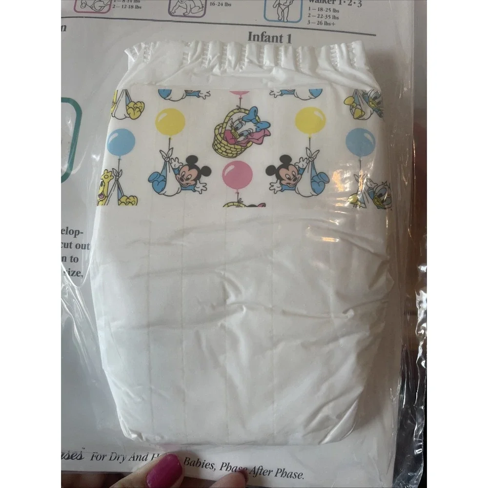 Vintage Pampers Diaper Pamper Phases Newborn Mickey Diaper